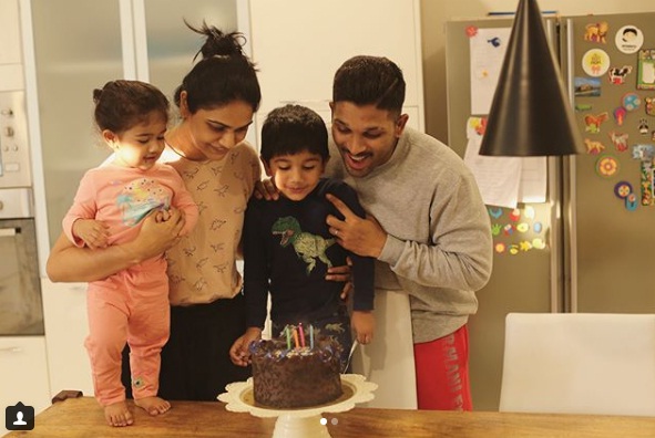 Allu Arjun and Sneha Reddy celebrates Allu Ayaan's Birthday 