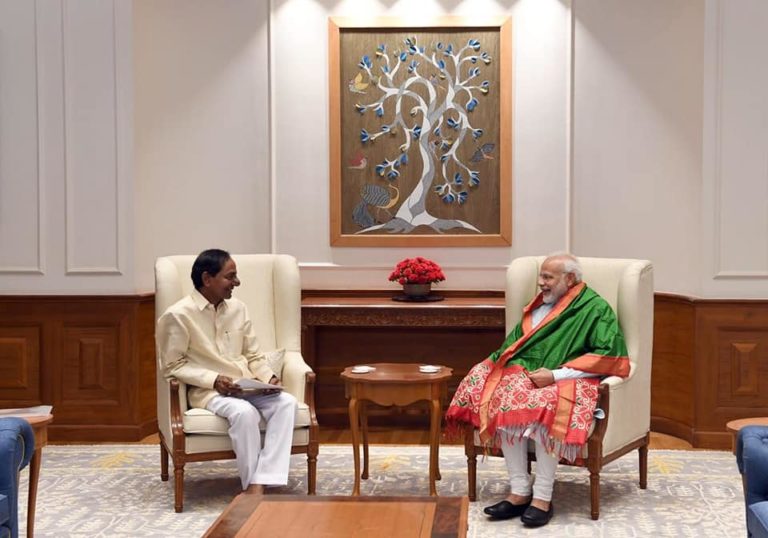 What did KCR speak with Modi in an hour-long meet?