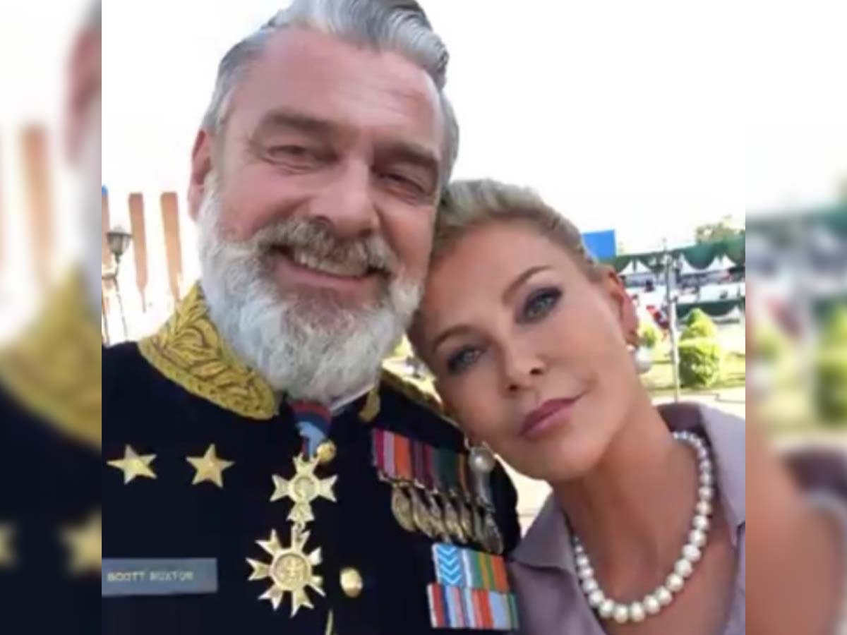 Ray Stevenson and Alison Doody from Rajamouli RRR sets