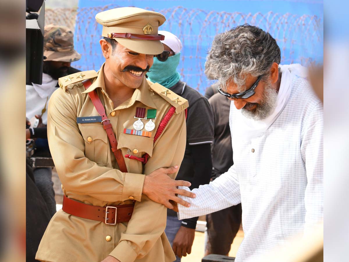Ram Charan in police gate up with SS Rajamouli