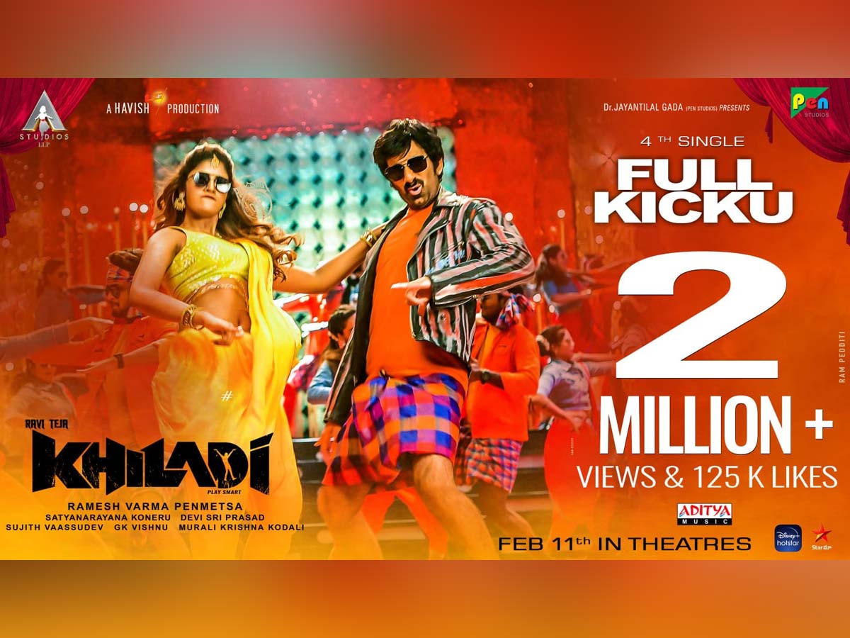 Ravi Teja Kicks 2 Million+ Views & 125K+ likes