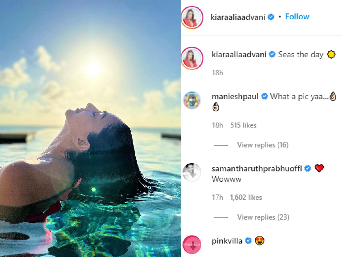 Samantha 'Wowww' comment to Kiara Advani pool pic