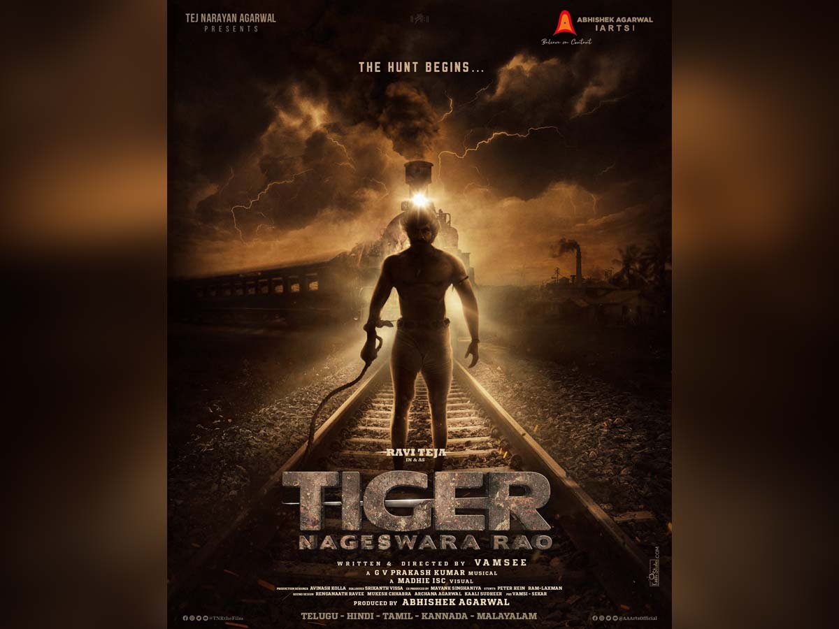 Tiger Nageswara Rao Pre look poster: Ravi Teja looks strong and powerful