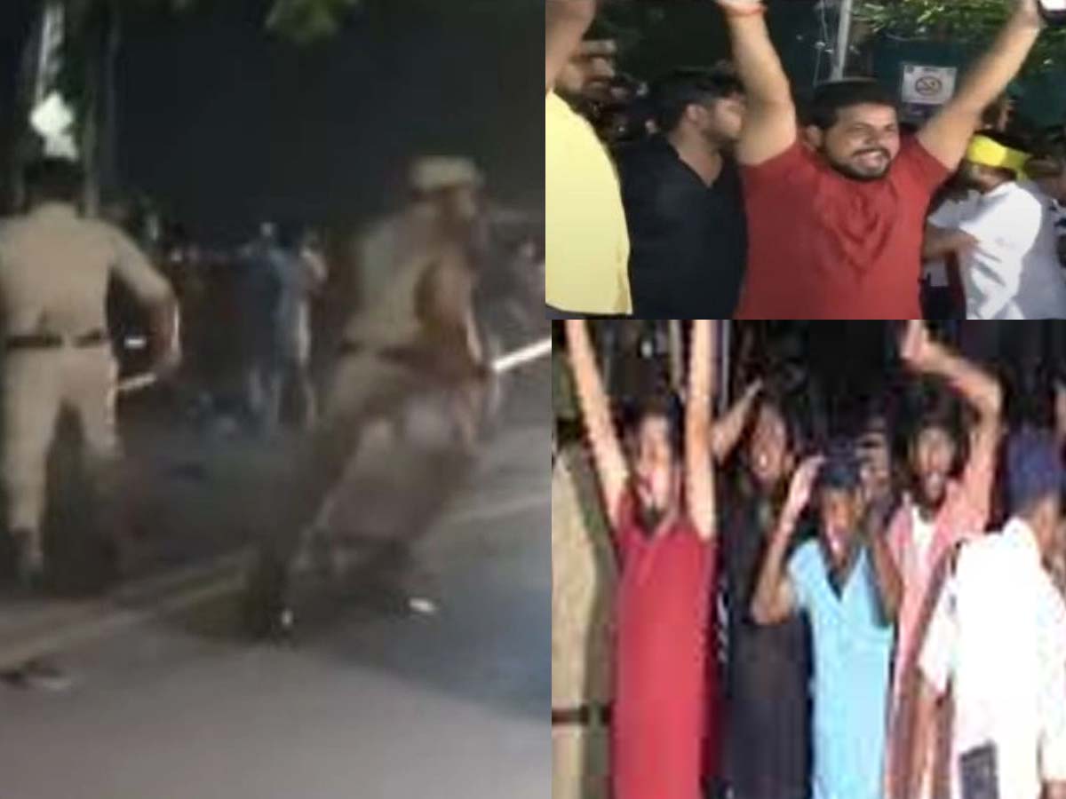 Midnight Jr NTR fans Hungama at actor residence, Police Lathi charge video Viral