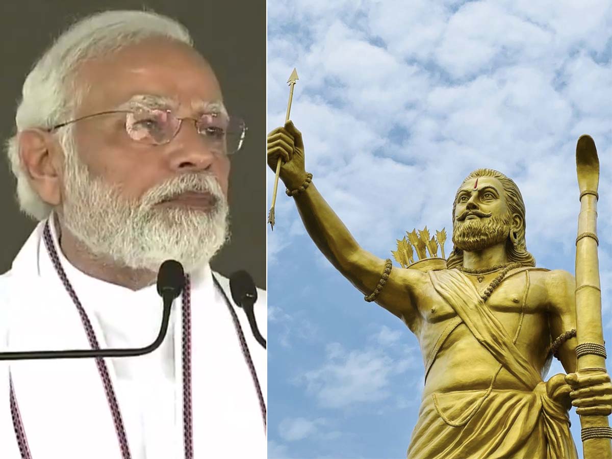 PM Modi grandly launched Alluri Seetharama Raju's statue in Bhimavaram